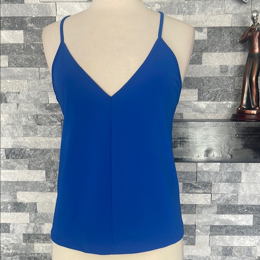 Zara  BLUE SPAGHETTI STRAP TANK TOP Size S